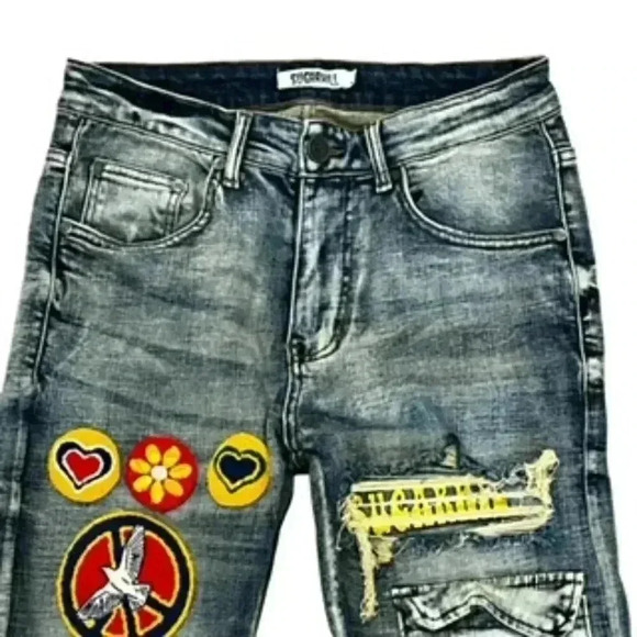 Sugarhill Woodstock Denim Wheat Wash Stretch Taper Distressed Jeans Men's sz 30 - Picture 4 of 12